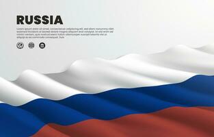 vågig ryska flagga för design prydnad vektor illustration