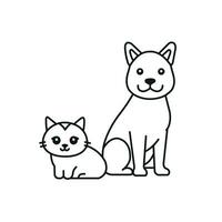 hund och katt linje ikon. sällskapsdjur vänlig ivektor illustration vektor