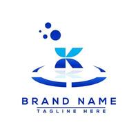 brev kx blå professionell logotyp för Allt typer av företag vektor