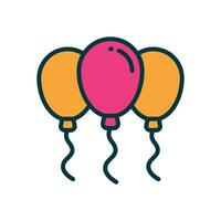 Ballon Symbol. Vektor gefüllt Farbe Symbol zum Ihre Webseite, Handy, Mobiltelefon, Präsentation, und Logo Design.