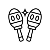 Maracas Symbol. Vektor Linie Symbol zum Ihre Webseite, Handy, Mobiltelefon, Präsentation, und Logo Design.