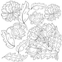 Blumenillustration im Handzeichnungsstil vektor