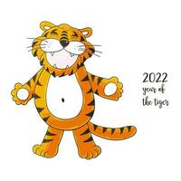 neues Jahr 2022. Cartoon-Illustration für Postkarten, Kalender, Poster vektor