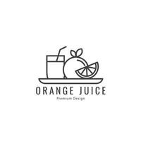 orange juice logotyp mall linje konst mat dryck minimalistisk vektor ikon design