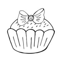 Vektorillustration für Ihr Design. helles Symbol von Cupcake, Muffin im Handzeichnungsstil vektor