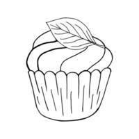 Vektorillustration für Ihr Design. helles Symbol von Cupcake, Muffin im Handzeichnungsstil vektor