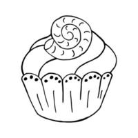 Vektorillustration für Ihr Design. helles Symbol von Cupcake, Muffin im Handzeichnungsstil vektor