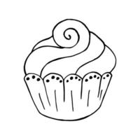 Vektorillustration für Ihr Design. helles Symbol von Cupcake, Muffin im Handzeichnungsstil vektor