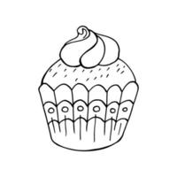 Vektorillustration für Ihr Design. helles Symbol von Cupcake, Muffin im Handzeichnungsstil vektor