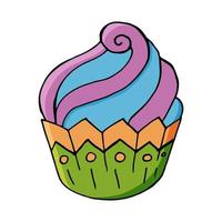 Vektorillustration für Ihr Design. helles Symbol von Cupcake, Muffin im Handzeichnungsstil vektor