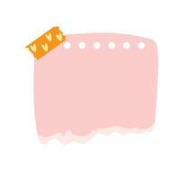rosa notera papper posta med hjärta typ. kärlek romantisk klistermärke på vägg. valentine hälsning kort, design anteckningsblock vektor illustration