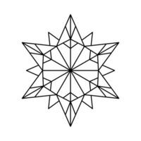 Weihnachten Vektor Schneeflocke Origami Star von Bethlehem isoliert auf Weiß Hintergrund. geometrisch Linie Schnee Symbol. Weihnachten Design Element zum Banner, Gruß Karte