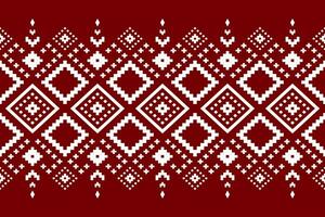 rot traditionell ethnisch Muster Paisley Blume Ikat Hintergrund abstrakt aztekisch afrikanisch indonesisch indisch nahtlos Muster zum Stoff drucken Stoff Kleid Teppich Vorhänge und Sarong vektor