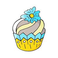 Vektorillustration für Ihr Design. helles Symbol von Cupcake, Muffin im Handzeichnungsstil vektor