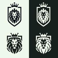 Löwe König Krone schwarz Löwe Logo minimal Logo königlich König Vektor