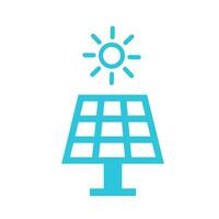 Solar- Leistung, Sonne Energie Tafel. Leistung Energie Symbol. von Blau Symbol Satz. vektor