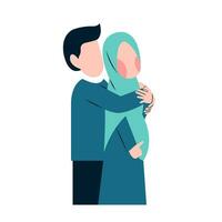 muslim gravid par platt illustration vektor