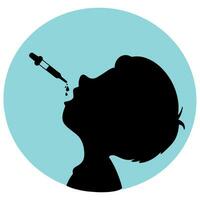 Vektor wenig Kind Impfstoff mit Pipette Illustration