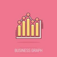 vektor tecknad serie företag Graf ikon i komisk stil. Diagram tecken illustration piktogram. diagram företag stänk effekt begrepp.