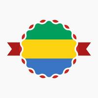 kreativ gabon flagga emblem bricka vektor