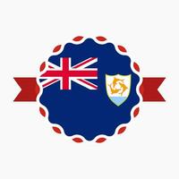 kreativ Anguilla Flagge Emblem Abzeichen vektor