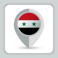 Syrien Flagge Stift Karte Symbol vektor