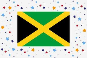 jamaica flagga oberoende dag firande med stjärnor vektor