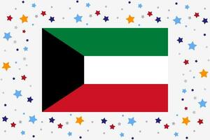 kuwait flagga oberoende dag firande med stjärnor vektor