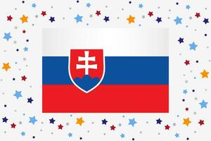 Slowakei Flagge Unabhängigkeit Tag Feier mit Sterne vektor