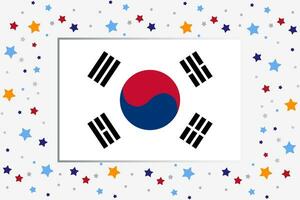 söder korea flagga oberoende dag firande med stjärnor vektor