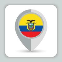 Ecuador Flagge Stift Karte Symbol vektor