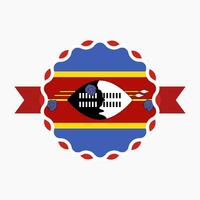 kreativ eswatini flagga emblem bricka vektor