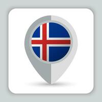 Island Flagge Stift Karte Symbol vektor