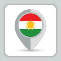 irakisch Kurdistan Flagge Stift Karte Symbol vektor