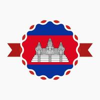 kreativ cambodia flagga emblem bricka vektor