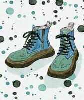 illustration Foto färgrik skor sport resa regnbåge vektor