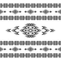 Stammes- Ornament Design mit nahtlos geometrisch Muster. ethnisch aztekisch und navajo Stile Design zum Textil- und Dekoration. schwarz und Weiß Farben. vektor