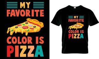 Pizza T-Shirt Design Vektor Grafik.