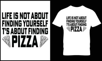 Pizza T-Shirt Design Vektor Grafik.