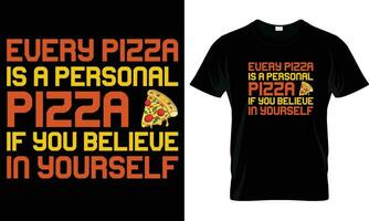 pizza t-shirt design vektor grafisk.