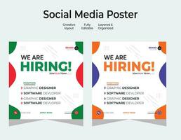 Job freie Stelle Design Poster. wir sind Einstellung Post Futter auf Platz Design. öffnen Rekrutierung regional Der Umsatz Manager Design Vorlage. Sozial Medien finden ein Job Layout vektor