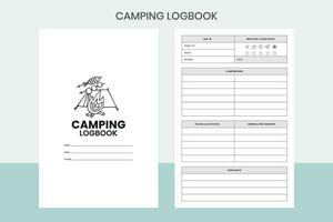 Camping Logbuch kostenlos Vorlage vektor