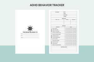 adhd Verhalten Tracker kostenlos Vorlage vektor
