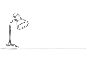 Eine einzige Strichzeichnung der Schreibtischlampe für Haushaltsgeräte. Strom-Tischlampe für Möbeldesign-Innenkonzept. dynamische durchgehende Linie Grafik zeichnen Vektor-Design-Illustration vektor