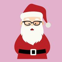 einnehmend Karikatur Santa claus mit Brille im klassisch rot Kleidung vektor