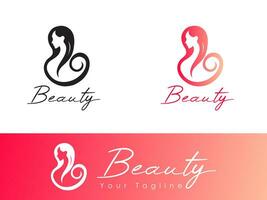 vektor av kvinnors logotyper skönhet
