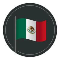 abstrakt mexico flagga platt ikon i cirkel isolerat på vit bakgrund vektor