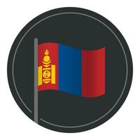 abstrakt mongoliet flagga platt ikon i cirkel isolerat på vit bakgrund vektor