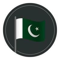 abstrakt pakistan flagga platt ikon i cirkel isolerat på vit bakgrund vektor