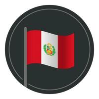 abstrakt Peru Flagge eben Symbol im Kreis isoliert auf Weiß Hintergrund vektor